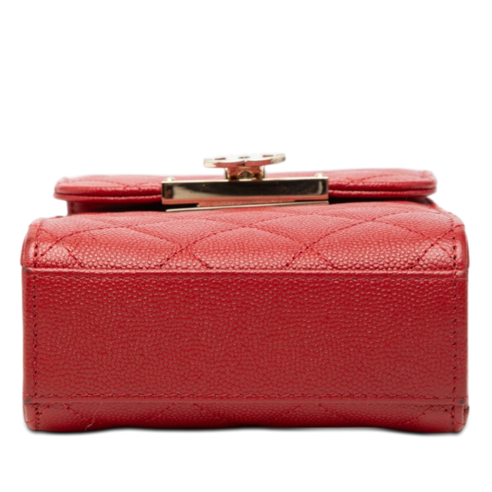 Pre-Loved Chanel Quilted Caviar Golden Class Phone Holder - Picture 3 of 7